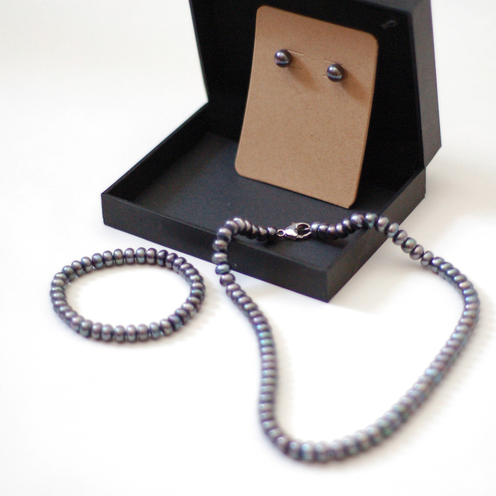 Honora Gray Pearl Necklace, Bracelet, Earring Set